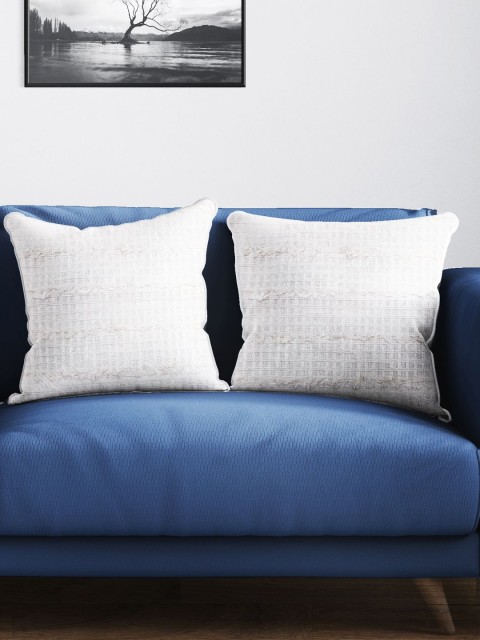 

BIANCA Off White Set of 2 Abstract Square Cushion Covers
