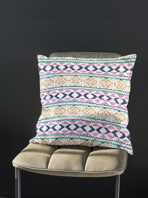 

BIANCA White & Green Geometric Square Cushion Covers