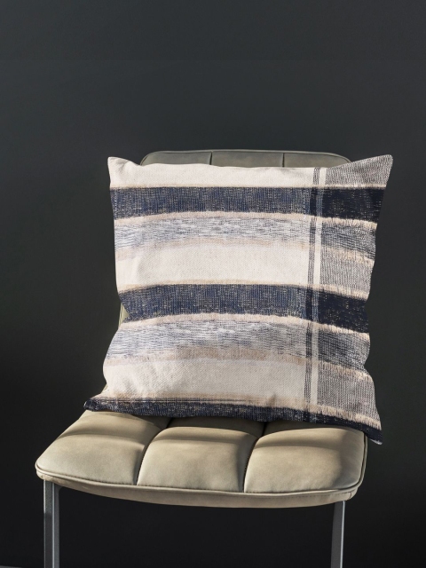 

BIANCA Blue & Grey Striped Square Cushion Covers