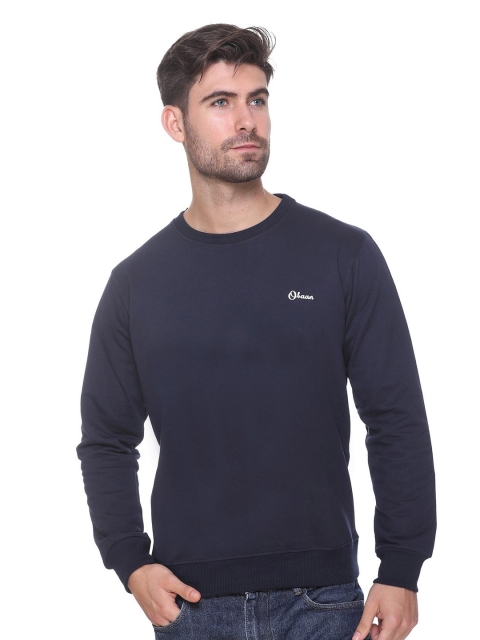 

Obaan Men Navy Blue Solid Sweatshirt