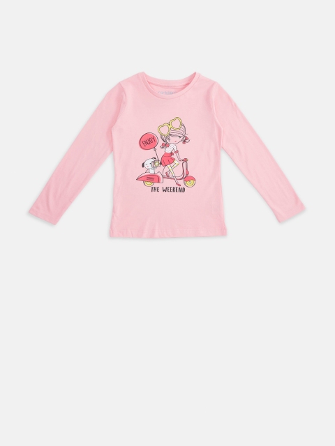

Pantaloons Junior Girls Pink Printed Long Sleeves T-shirt
