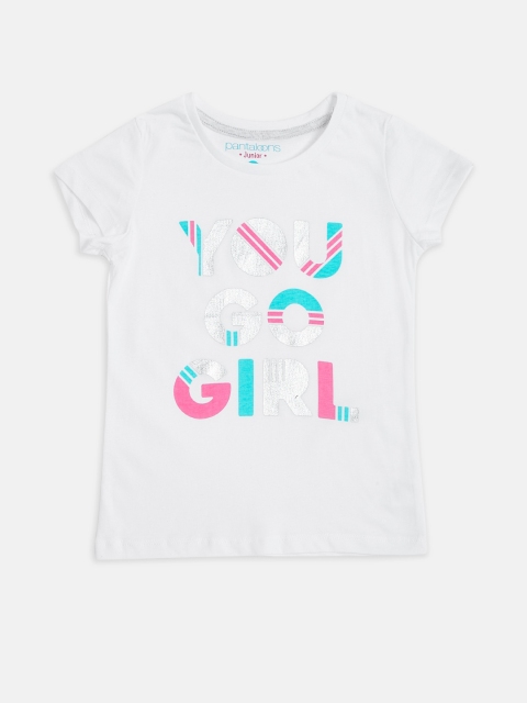 

Pantaloons Junior Girls White Printed Applique T-shirt
