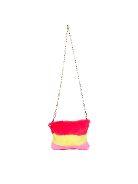 

Spiky Red & Yellow Colourblocked Structured Sling Bag