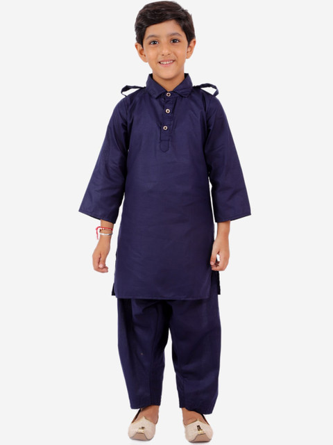 

Chipbeys Boys Navy Blue Regular Kurta with Salwar
