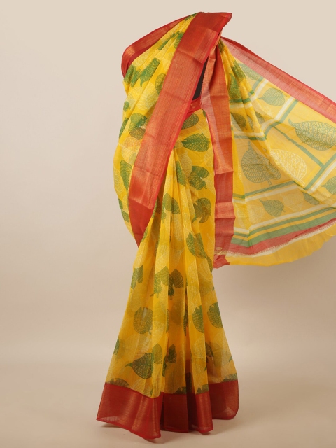 

Pothys Yellow & Red Floral Saree