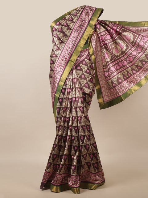 

Pothys Purple & White Zari Saree