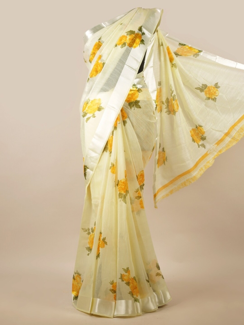 

Pothys Yellow Floral Saree