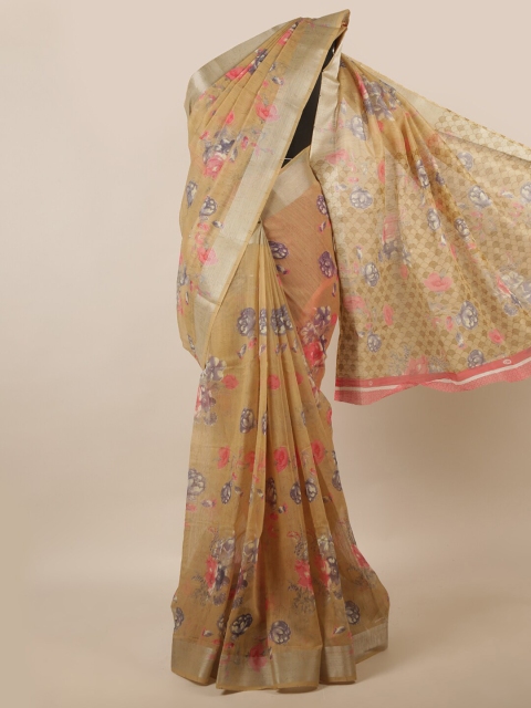 

Pothys Tan Floral Saree