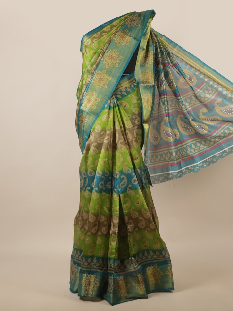 

Pothys Multicoloured Paisley Printed Saree, Multi