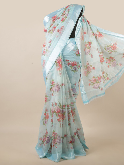 

Pothys Blue & Red Floral Saree