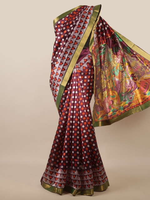 

Pothys Purple & White Ethnic Motifs Zari Saree