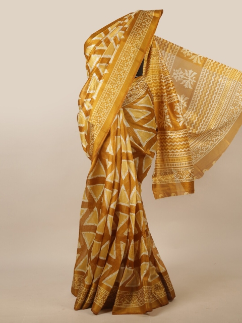 

Pothys Mustard & White Saree