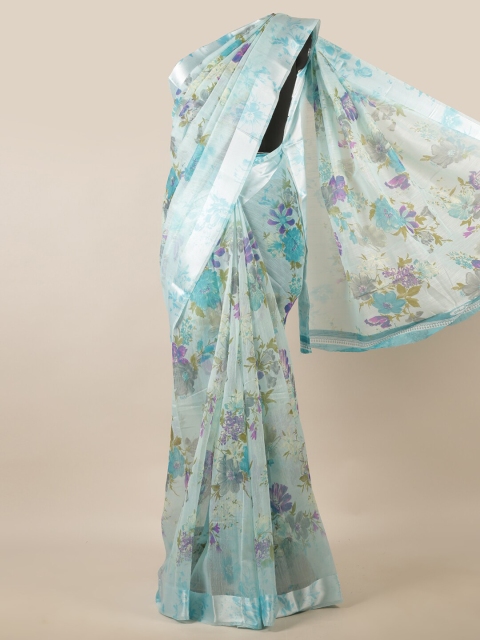 

Pothys Blue & Purple Floral Printed Saree