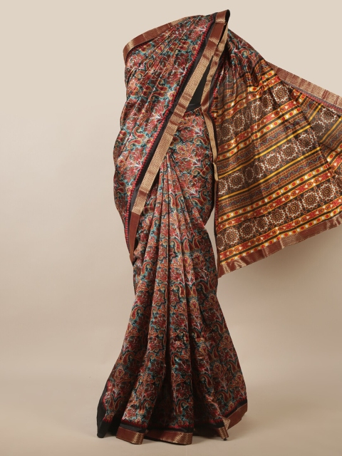 

Pothys Grey Ethnic Motifs Printed Cotton Blend Saree