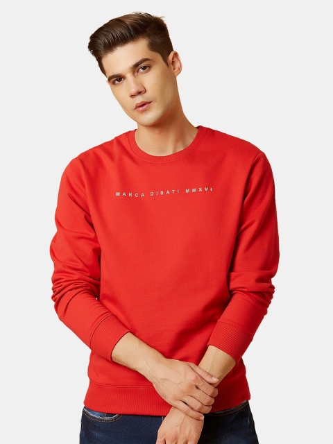 

MARCA Disati Men Red Brand Logo Printed Sweatshirt