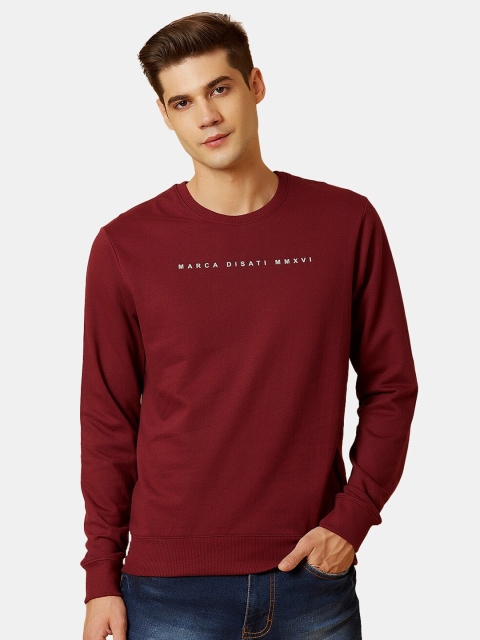 

MARCA Disati Men Maroon Brand Logo Printed Sweatshirt
