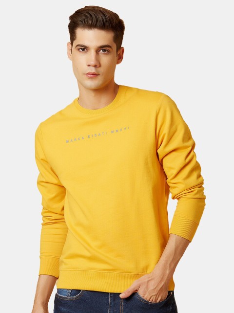 

MARCA Disati Men Yellow Brand Logo Printed Sweatshirt
