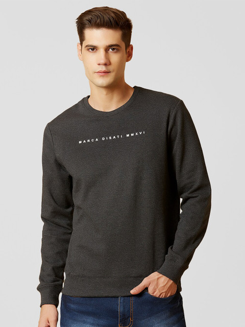 

MARCA Disati Men Grey Brand Logo Printed Sweatshirt
