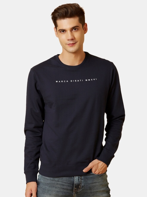 

MARCA Disati Men Navy Blue Brand Logo Printed Sweatshirt