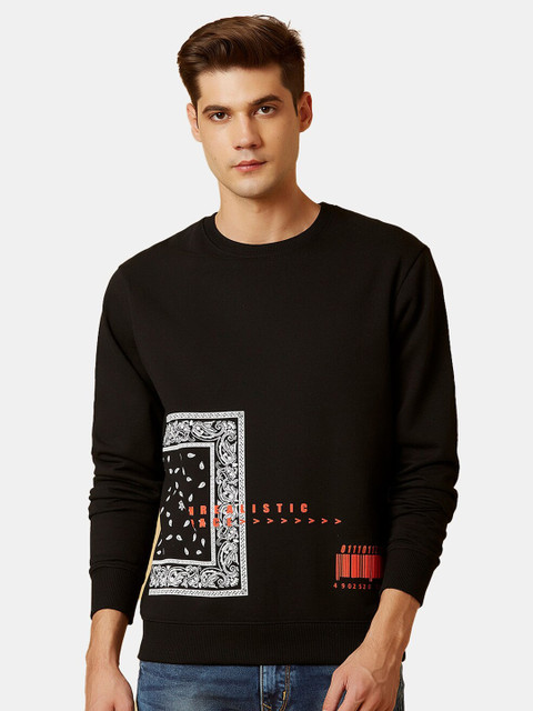 

MARCA Disati Men Black Printed Sweatshirt