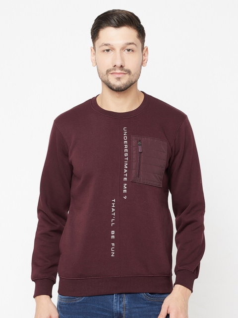 

Octave Men Maroon Printed Sweatshirt