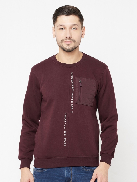 

Octave Men Burgundy Printed Sweatshirt, Maroon