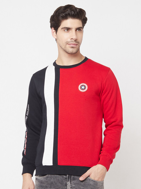 

Octave Men Red Colourblocked Sweatshirt