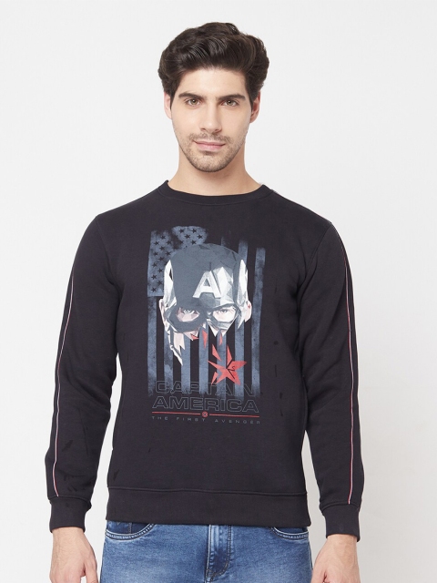 

Octave Men Navy Blue Printed Sweatshirt