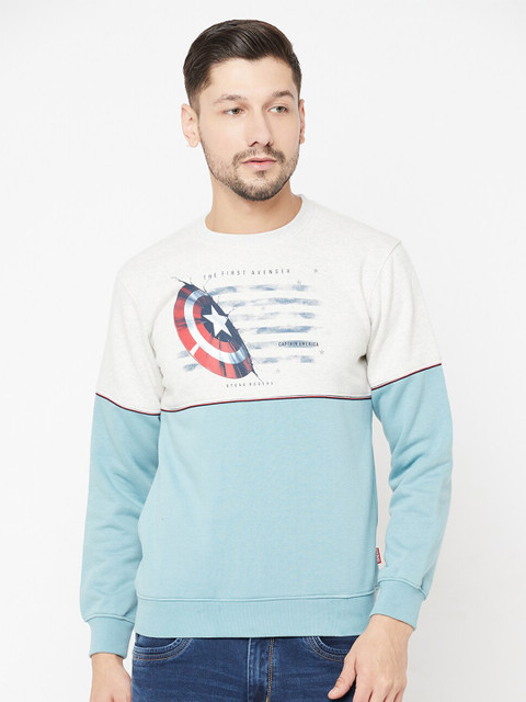 

Octave Men Blue Colourblocked Sweatshirt