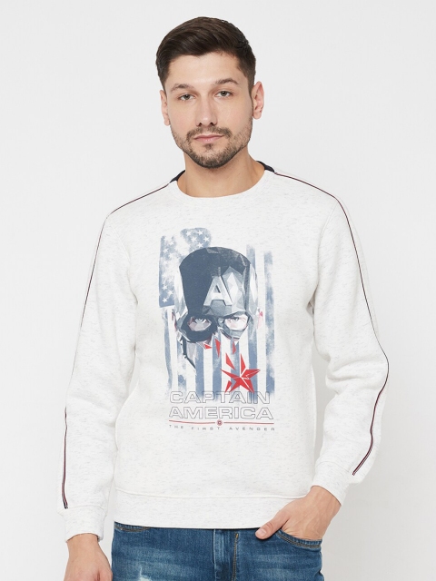 

Octave Men White Printed Sweatshirt