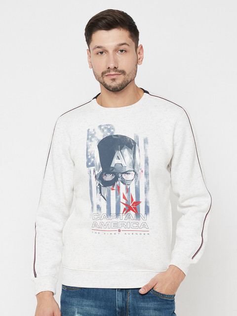 

Octave Men White Printed Sweatshirt