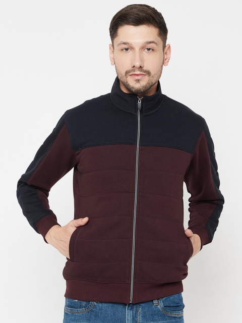 

Octave Men Maroon Colourblocked Sweatshirt