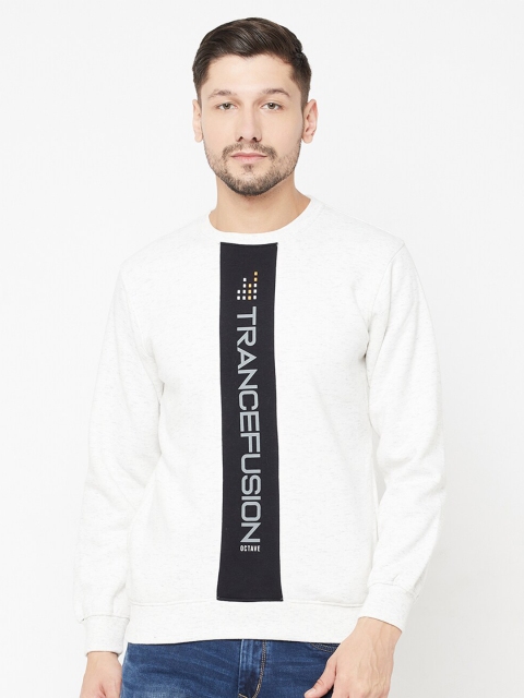 

Octave Men White Printed Sweatshirt