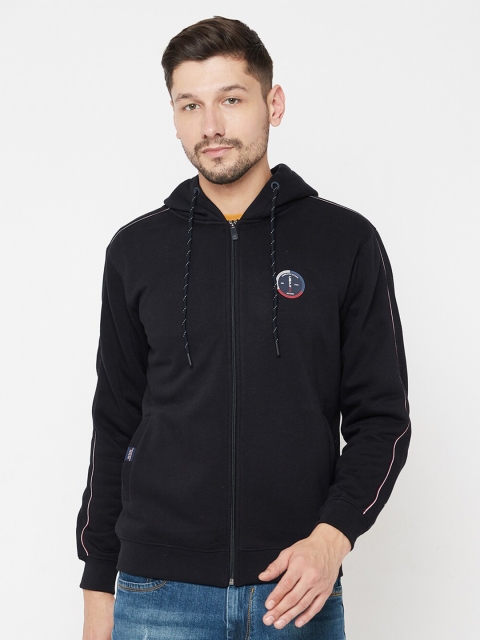 

Octave Men Navy Blue Hooded Solid Sweatshirt