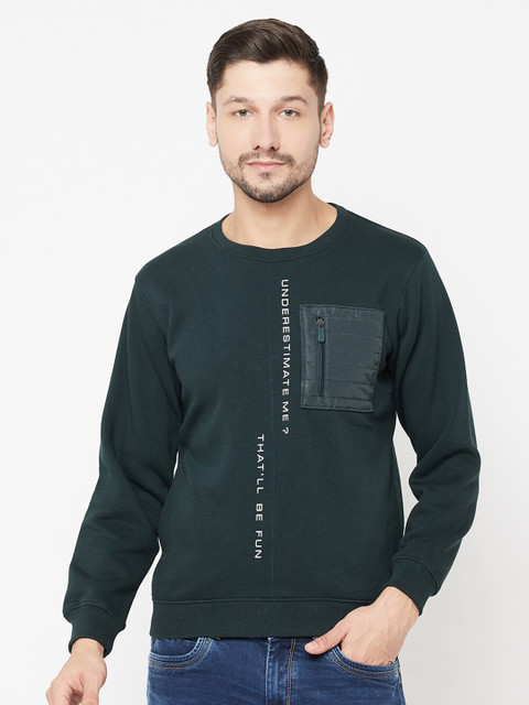 

Octave Men Green & White Printed Sweatshirt