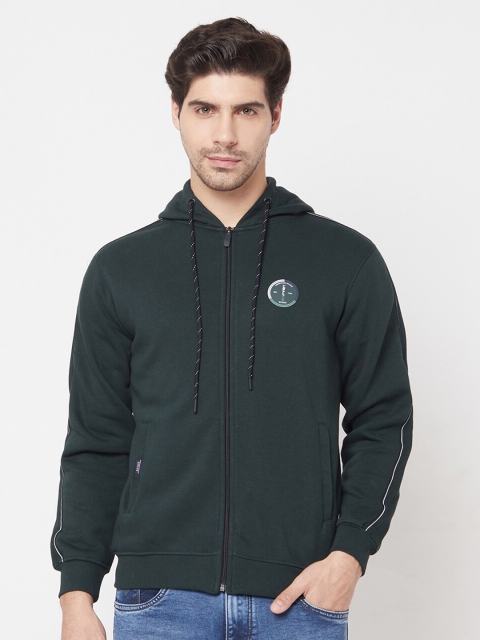 

Octave Men Green Hooded Sweatshirt