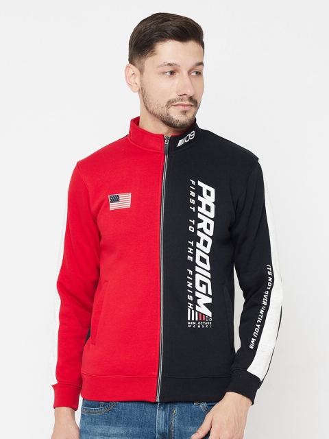 

Octave Men Red Colourblocked Sweatshirt