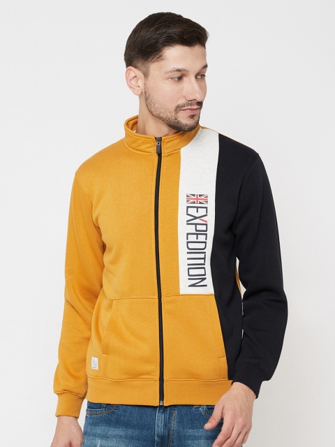 

Octave Men Mustard Yellow Colourblocked Sweatshirt