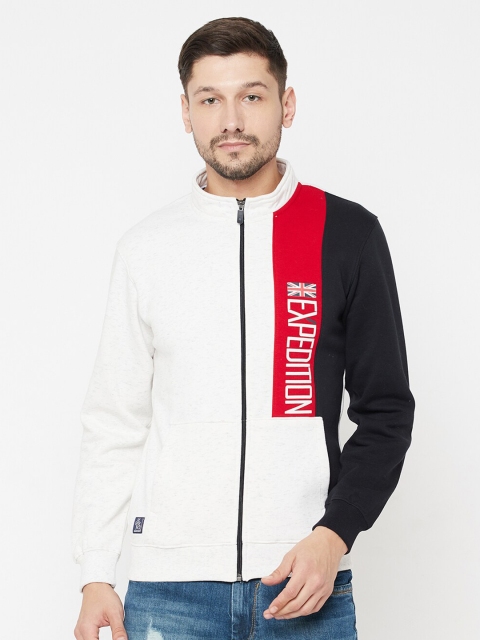 

Octave Men White & Black Colourblocked Sweatshirt