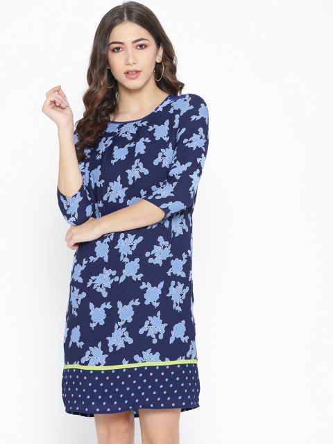 

Annabelle by Pantaloons Women Blue Printed A-Line Dress