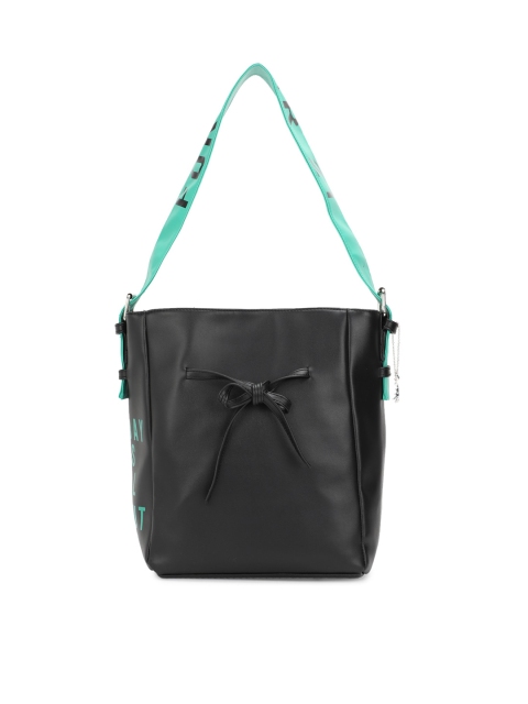 

FOREVER 21 Black PU Structured Shoulder Bag with Bow Detail