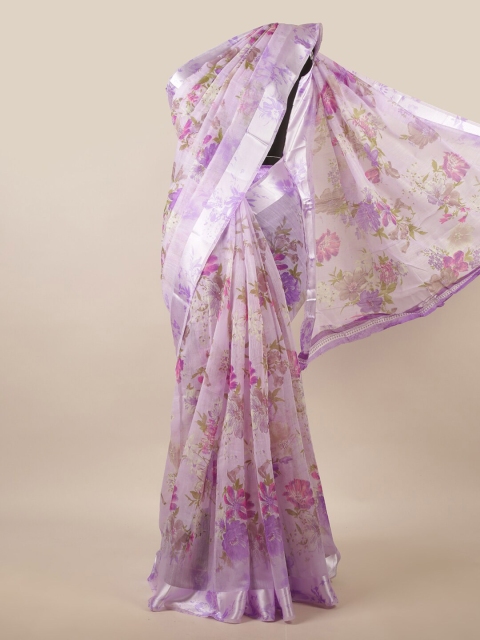 

Pothys Violet & Red Floral Printed Saree