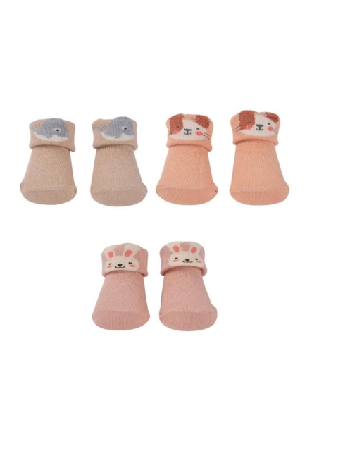 

Yellow Bee Girls Assorted Pack of 3 Ankle Length Socks, Multi