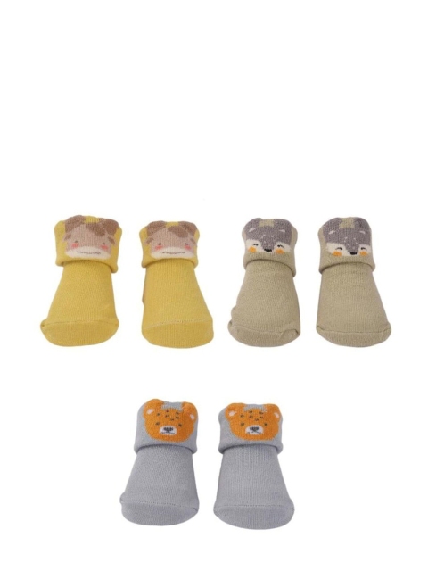 

Yellow Bee Pack of 3 Boys Animal Print Ankle Length Socks, Mustard
