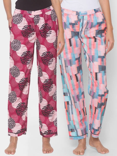 

FashionRack Pack of 2 Multicoloured Printed Lounge Pants, Multi