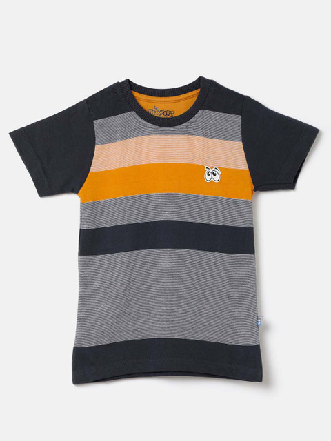 

Hopscotch Boys Blue Colourblocked T-shirt