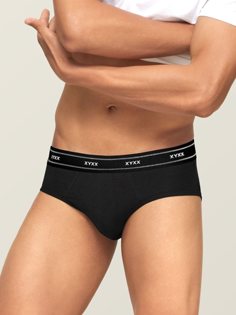 

XYXX Men Black Solid Apollo Antibacterial Basic Briefs XYBRF71