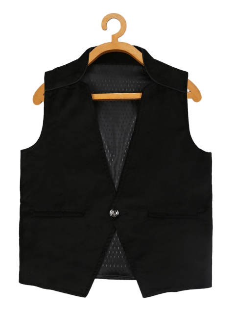 

Actuel Boys Black Self Design Waistcoat