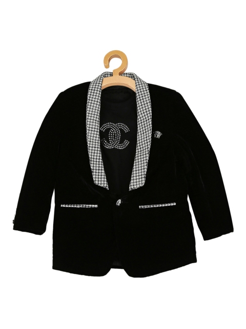 

Actuel Boys Black Partywear Velvet Blazer with Tshirt