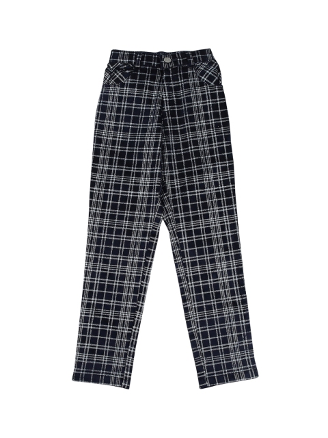

Actuel Boys Navy Blue Checked Cotton Corduroy Trousers